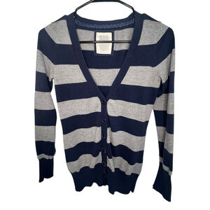 Heritage 1981 V-Neck Preppy Button Front Striped Cardigan Sweater
